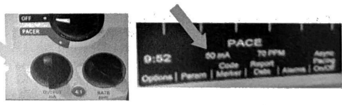 The Output dial and the screen reading 50 mA.